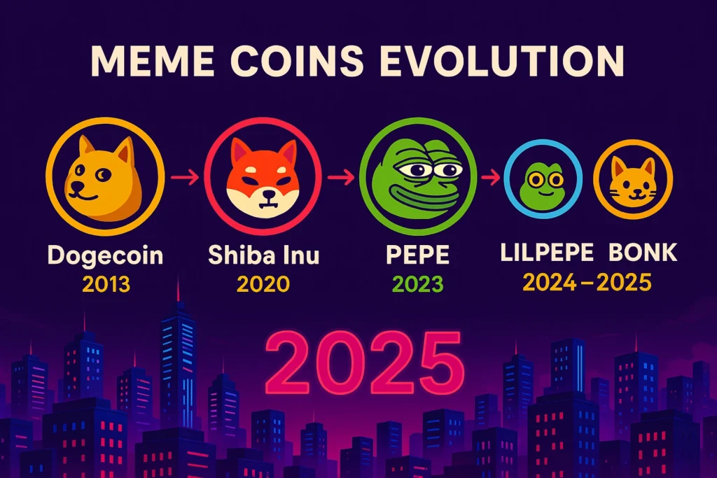 Evolution of meme coins from Dogecoin to the best meme coins to watch 2025