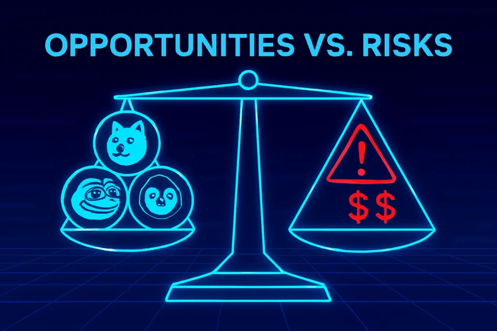 Opportunities vs risks of the best meme coins to watch 2025