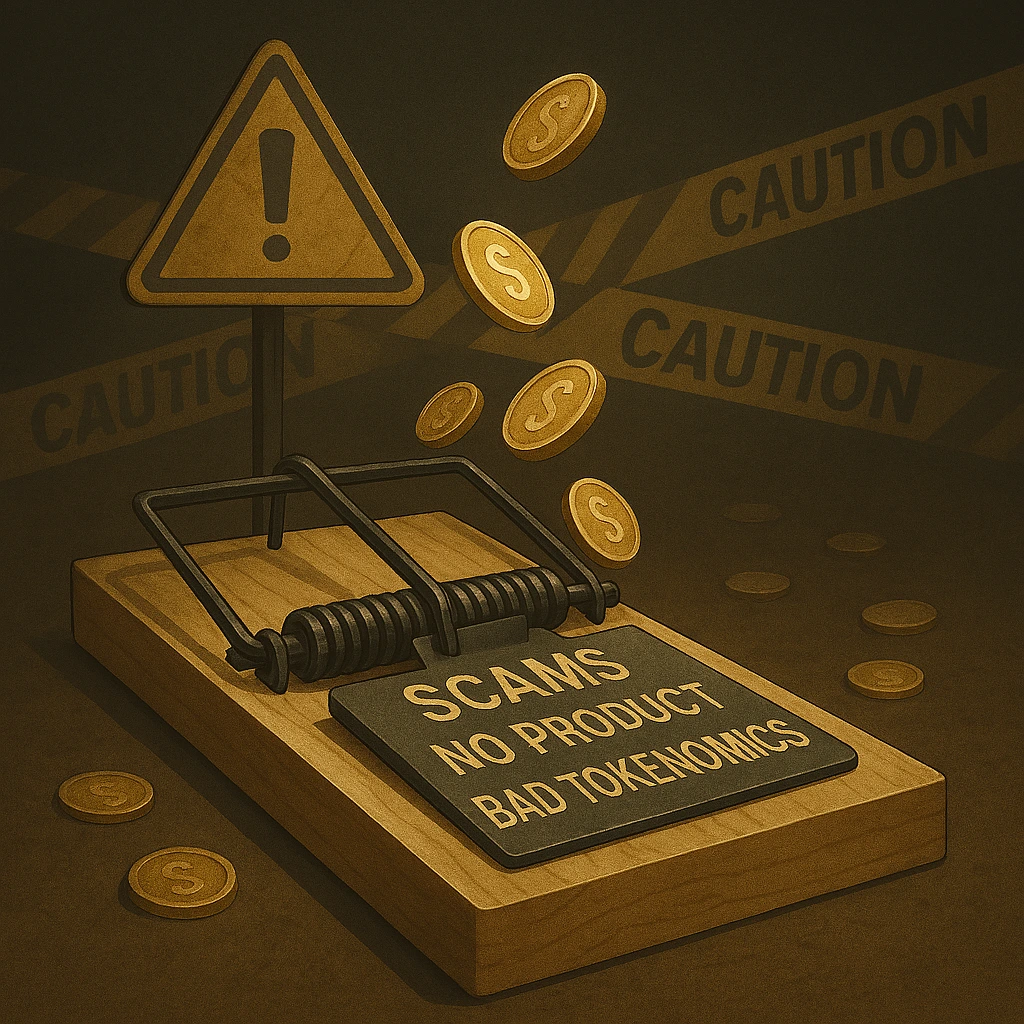 Common pitfalls of sub-$1 altcoins: scams, hype, poor fundamentals.